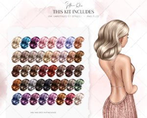 Half-Side View Hairstyles Clip Art