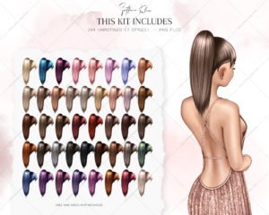 Half-Side View Hairstyles Clip Art