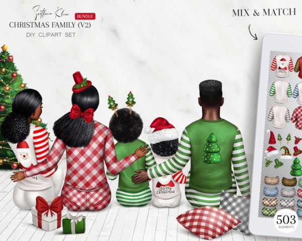 Christmas Pajamas Clipart, Family Creator Clip Art