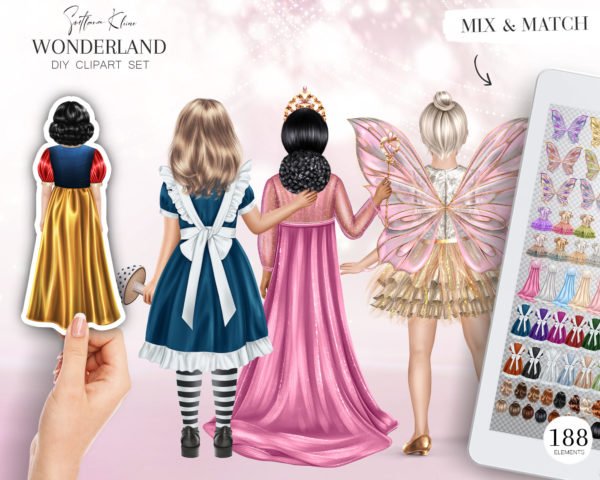 Wonderland Clip Art, Alice, Princess, Fairy