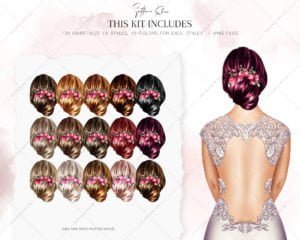 Floral Hairstyles Clip Art