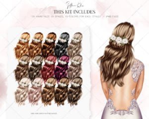 Floral Hairstyles Clip Art
