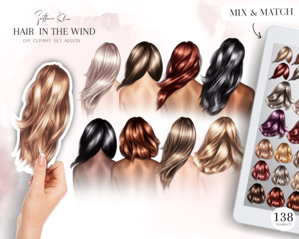 Hair in The Wind Clipart