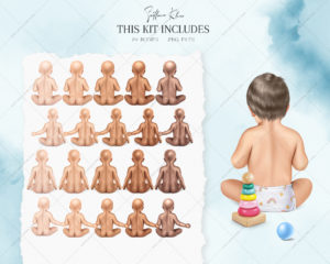 Babies in Diapers Clip Art, Baby Bodies Clipart