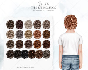 Hairstyles for Boys Clip Art, Children Hairstyles Clipart