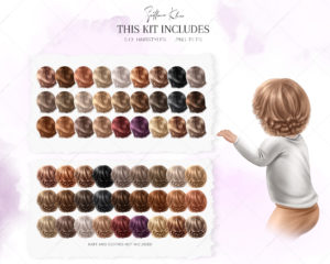 Mom and Baby Hairstyles Clipart, Mom and Baby Hair PNG