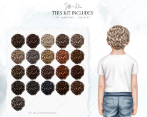 Hairstyles for Boys Clip Art, Children Hairstyles Clipart