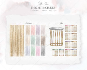 Girly Room Background Creator, Interior Clipart, Furniture