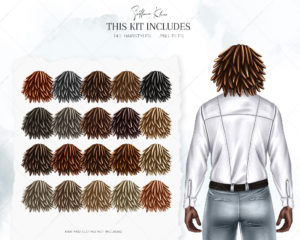 Afro Men’s Hairstyles Clipart,African-American Man Hair PNG