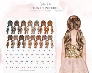Braided Hairstyles Clip Art, Children Hairstyles, Fancy Hair