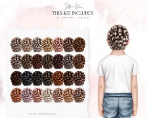 Toddler’s Hairstyles Clip Art, Children Hairstyles Clipart