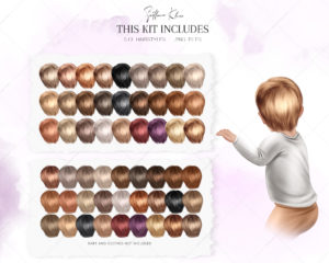 Mom and Baby Hairstyles Clipart, Mom and Baby Hair PNG
