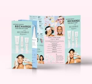 Rodan and Fields Recharge Regimen Pore Cleansing MD System Tri-Fold Brochure