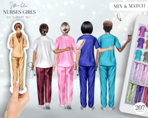 Nurses Girls Clip Art, Medical Staff