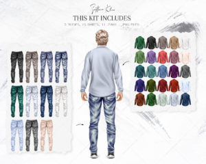 Men Creator Clip Art, Hoodies and Jeans
