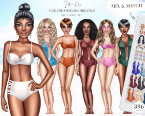 Doll Creator, Girls in Bikinis Clip Art, Summer Girls PNG