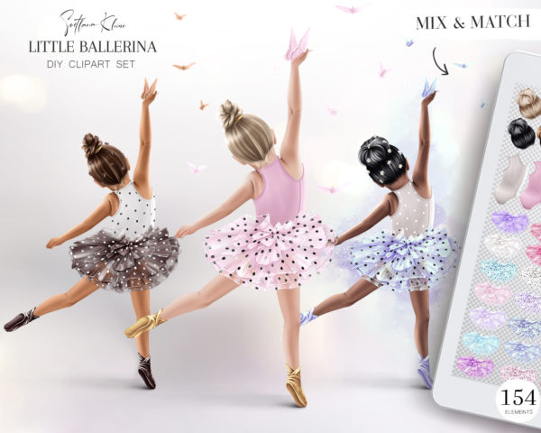 Little Ballerina Clip Art, Ballet Clipart, Girl Dancing PNG