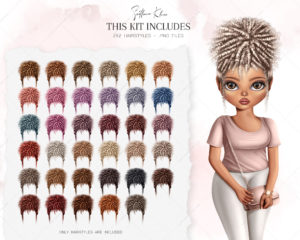 African-American Doll Hair Clip Art, Curly Hairstyles PNG