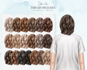 Hairstyles Clipart for Teenagers V2, Teen Hair PNG Clip Art