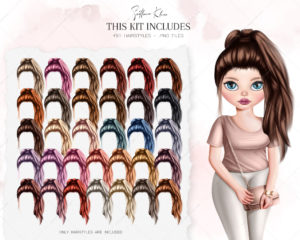 Doll Creator Hairstyles Addon, Hair Clip Art, Custom Hair