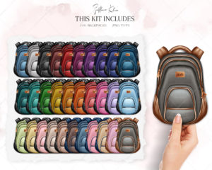 Backpacks Clip Art, Bags Clipart, Briefcases PNG, School