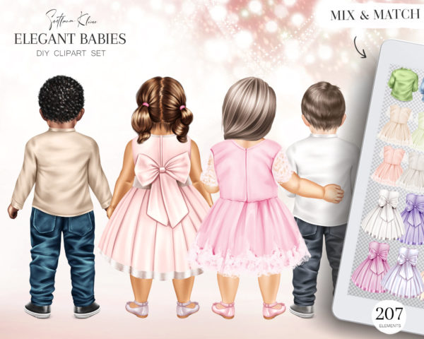 Elegant Babies Clip Art, Cute Babies, Little Lady, Baby PNG