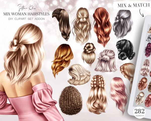 Fashion Mix Hairstyles PNG Clip Art, Female Hair, Wavy Hair