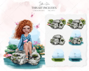 Butterfly Girl Clip Art, Doll Creator, Nature Clipart