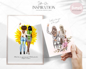 Fashion Sisters Clip Art, Besties Clipart, Girls PNG