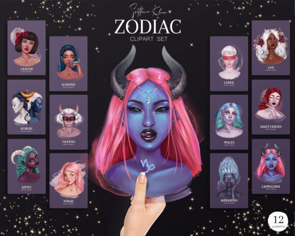 Zodiac Illustrations, Zodiac Girls, Zodiac PNG, Zodiac Signs