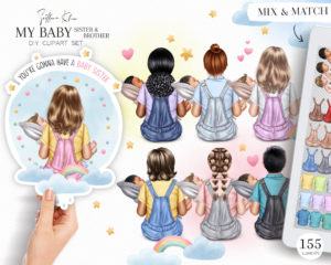 My Baby Sister Clip Art, My Baby Brother Clipart, Baby PNG