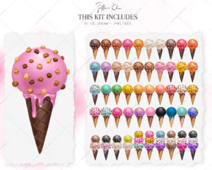 Ice Cream Mini-Bundle, Sweets Clipart, Popsicle, Chocolate