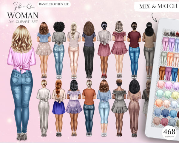Woman Clothes, Woman Creator, Custom Character, Basic Kit