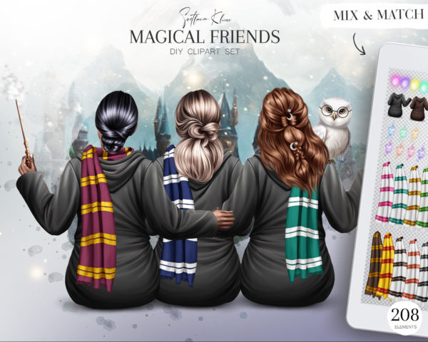 Magical Friends Clipart, Wizard Clip Art, Magic PNG