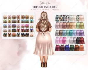 Summer Clothes Plus Size, Curvy Woman Clipart, Girl Creator
