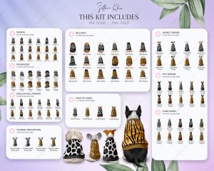 Wild Dogs Clipart Bundle, Animal Prints, Dog and Children