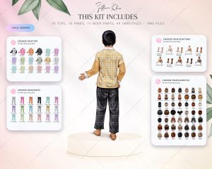 Family Pajamas Clipart, Family Creator, Parents and Kids PNG