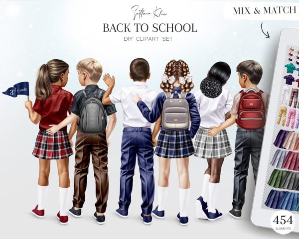 Back to School Clipart, Students