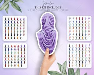 Rainbow Shayla, Hijab, Khimar Clipart