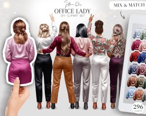 Office Lady Clipart Set