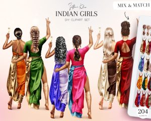 Indian Girls Clipart, Indian Woman PNG