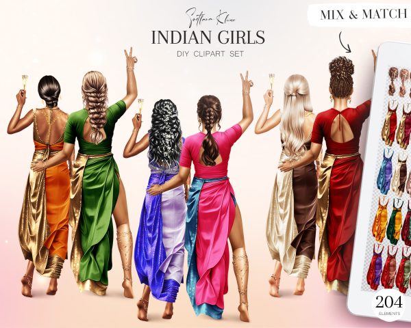 Indian Girls Clipart, Indian Woman PNG