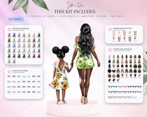 Mother and Daughter Clipart