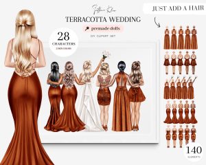 Terracotta Wedding Clipart