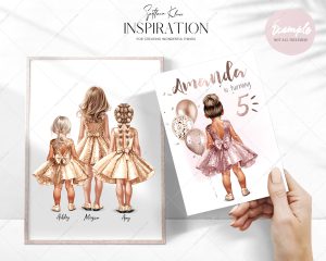 Sparkle Girls Clipart, Kids PNG