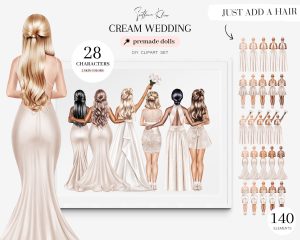 Cream Wedding Clipart