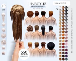 Male African American Hair Clipart