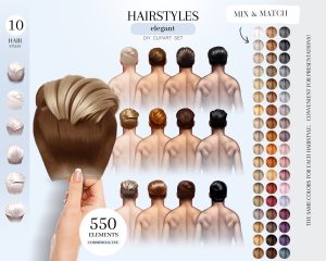 Beautiful Male Hairstyles Clipart