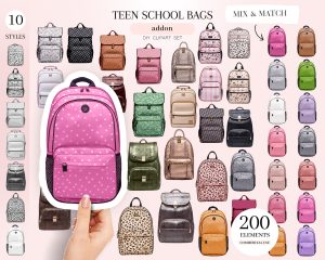 Teen School Bags Clipart