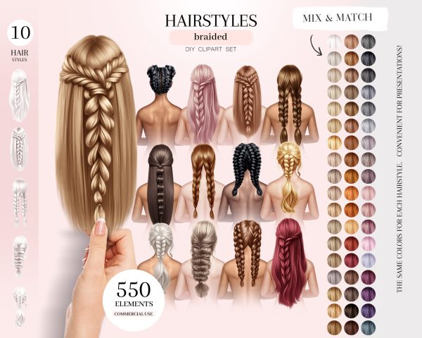 Braided Hairstyles Clipart
